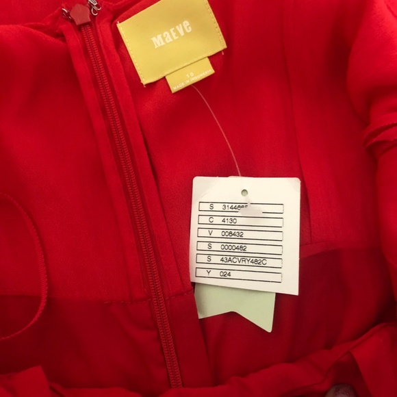 Anthropologie Maeve Red Dress Crochet Straps Sz 10 - Picture 3 of 4